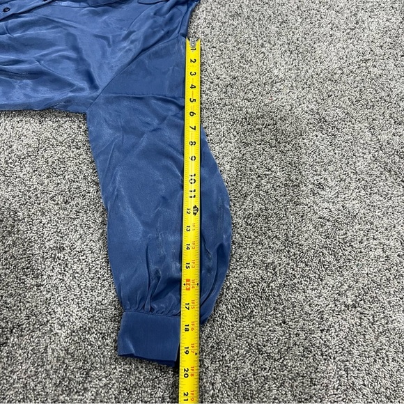 ZARA WOMAN FW21 INDIGO Blue SATIN EFFECT Wrap Style Mini DRESS Size XS - Picture 9 of 10